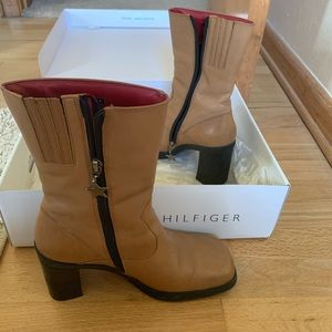 Tommy Hilfiger Tan Leather Boots - Size 7.5